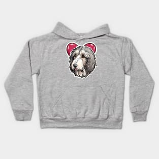 Cute Bearded Collie Love Kids Hoodie